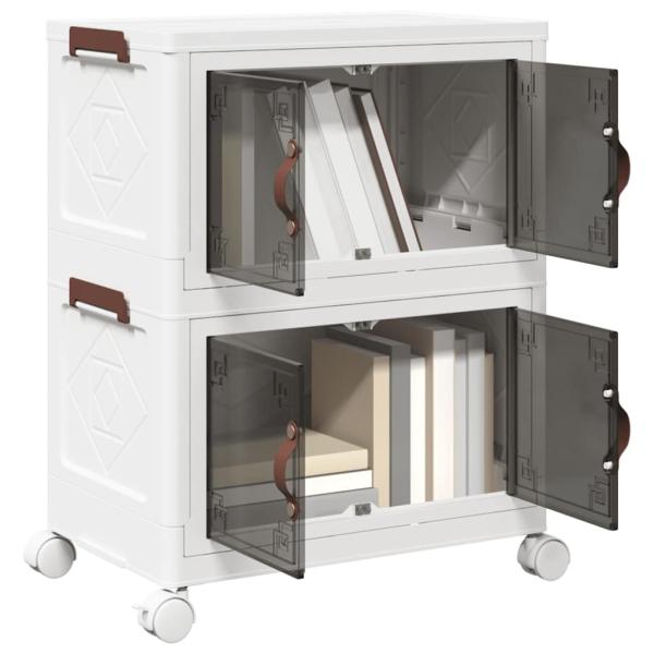 ARDEBO.de - Aufbewahrungsbox mit Rädern Stapelbar 2-stöckig 28 L