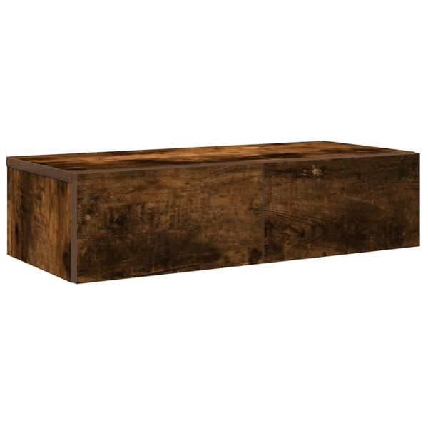 ARDEBO.de - Wandregal mit Schubladen Räuchereiche 60x26,5x15 cm