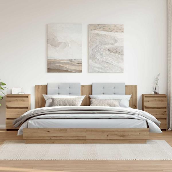 ARDEBO.de - Nachttische 2 Stk. Artisan-Eiche 40x35x62,5 cm Holzwerkstoff