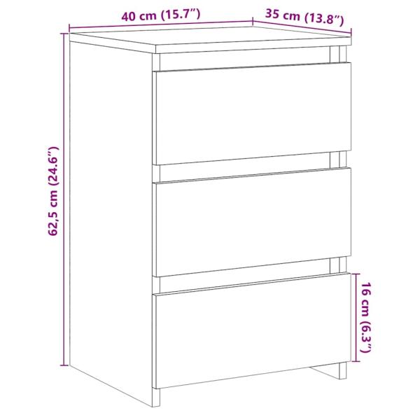 Nachttische 2 Stk. Artisan-Eiche 40x35x62,5 cm Holzwerkstoff