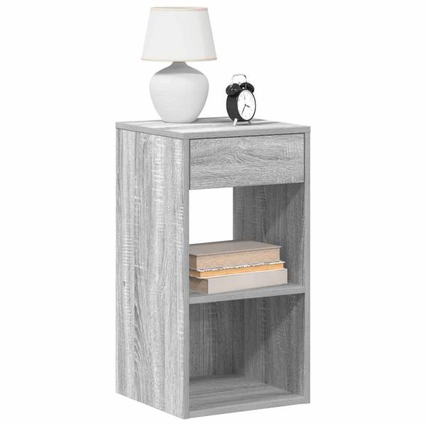 ARDEBO.de - Nachttisch mit Schublade Grau Sonoma 35x34x66,5 cm