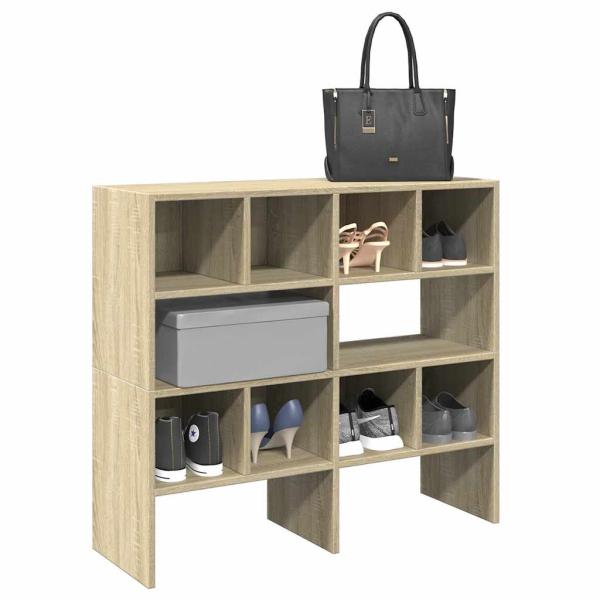 ARDEBO.de - Schuhregale 2 Stk. Stapelbar Sonoma-Eiche 89,5x30x40 cm