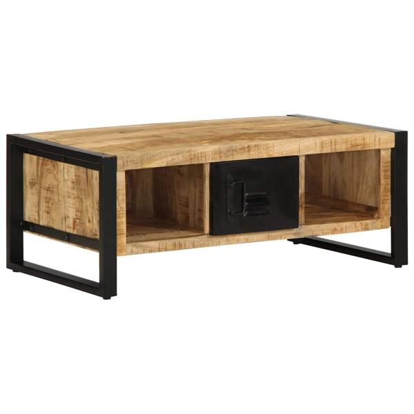 ARDEBO.de - Couchtisch 90x50x36 cm Raues Massivholz Mango