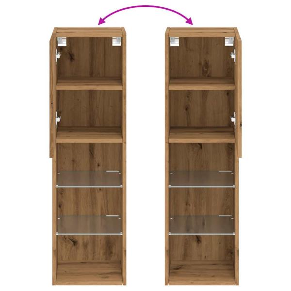 TV-Schrank mit LED-Leuchten Artisan-Eiche 30,5x30x102 cm