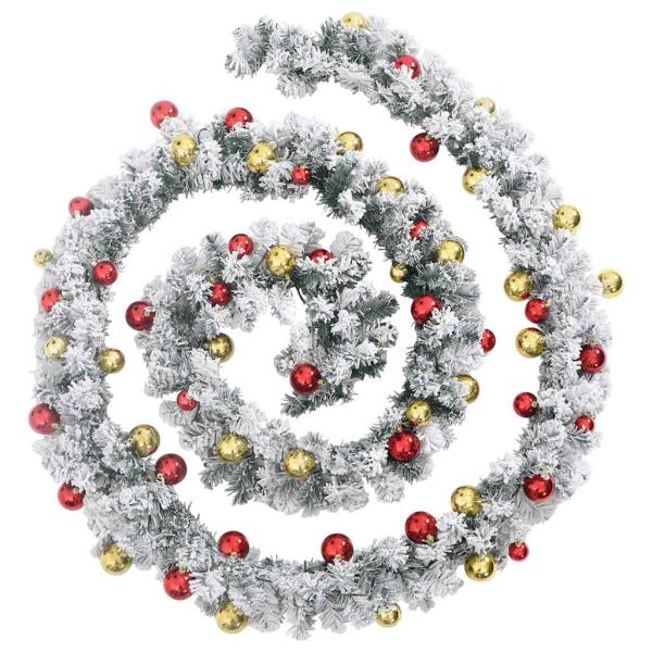 ARDEBO.de - Weihnachtsgirlande mit Kugeln und LED-Leuchten Grün 5 m PVC
