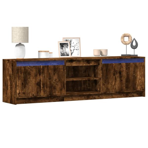 ARDEBO.de - TV-Schrank mit LED-Beleuchtung Räuchereiche 180x34x50 cm