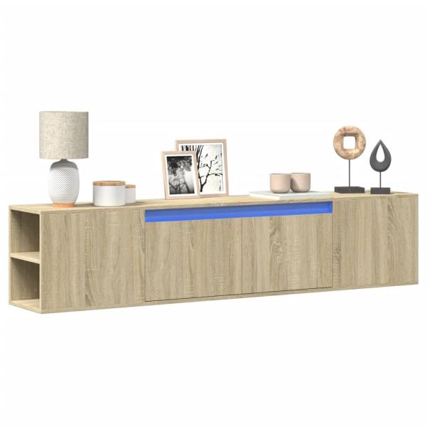 ARDEBO.de - TV-Wandschrank mit LED-Beleuchtung Sonoma-Eiche 180x31x39,5 cm
