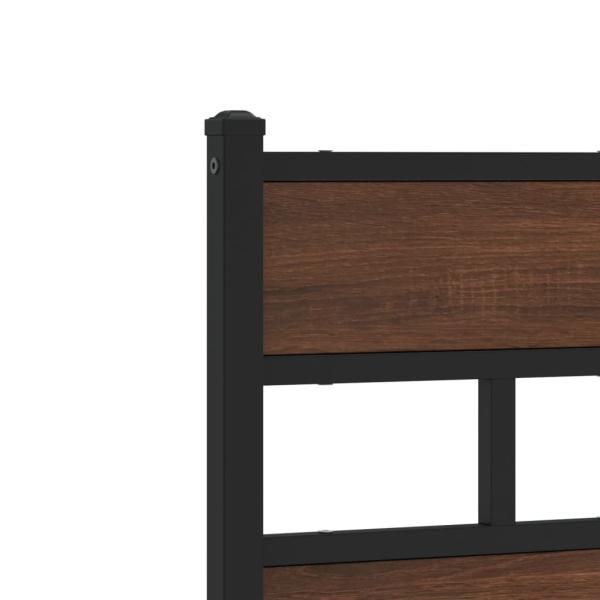 Kopfteil Braun Eichen-Optik 120 cm Stahl und Holzwerkstoff