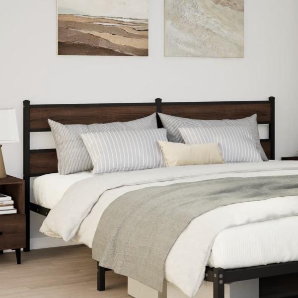 ARDEBO.de - Kopfteil Braun Eichen-Optik 200 cm Stahl und Holzwerkstoff
