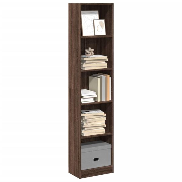 ARDEBO.de - Bücherregal Braun Eichen-Optik 40x24x176 cm Holzwerkstoff