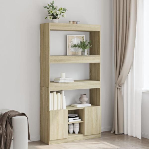 ARDEBO.de - Highboard Sonoma-Eiche 92x33x180 cm Holzwerkstoff
