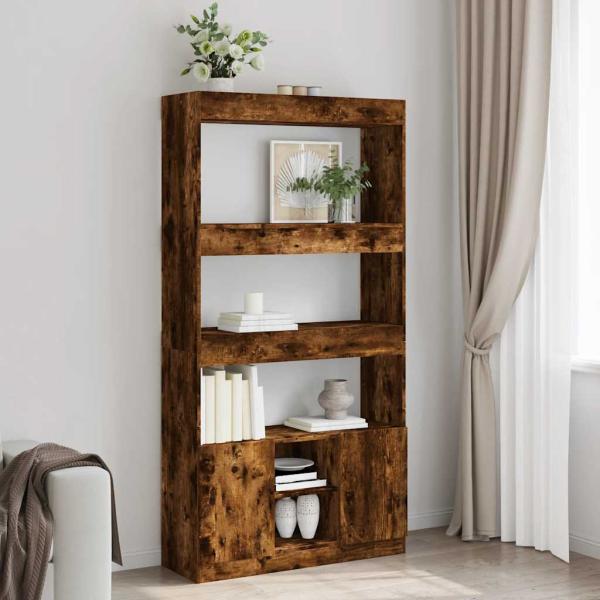 ARDEBO.de - Highboard Räuchereiche 92x33x180 cm Holzwerkstoff