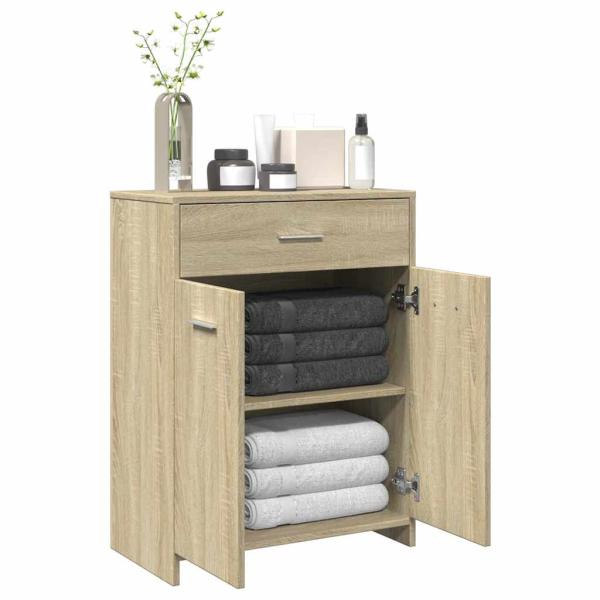 ARDEBO.de - Badezimmerschrank Sonoma-Eiche 60x33x80 cm Holzwerkstoff