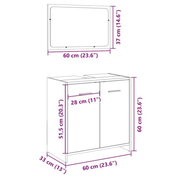2-tlg. Badmöbel-Set Sonoma-Eiche Holzwerkstoff
