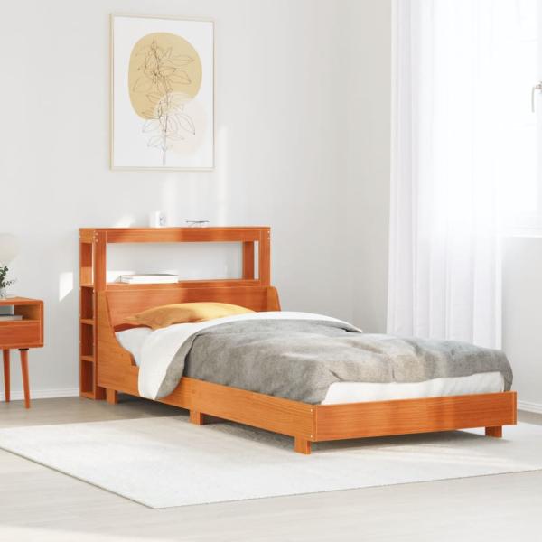 ARDEBO.de - Massivholzbett ohne Matratze Wachsbraun 90x190 cm Kiefernholz
