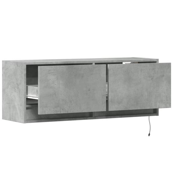 TV-Wandschrank mit LED-Beleuchtung Betongrau 100x31x35 cm