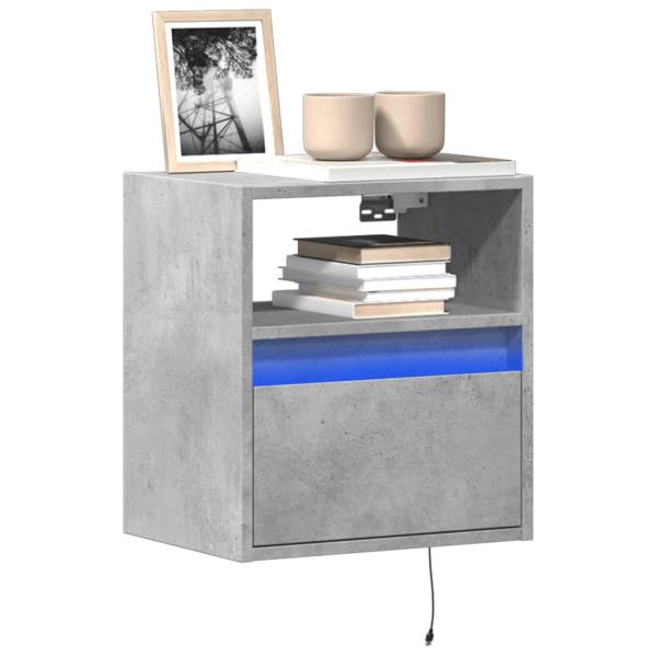 ARDEBO.de - TV-Wandschrank mit LED-Beleuchtung Betongrau 41x31x45 cm