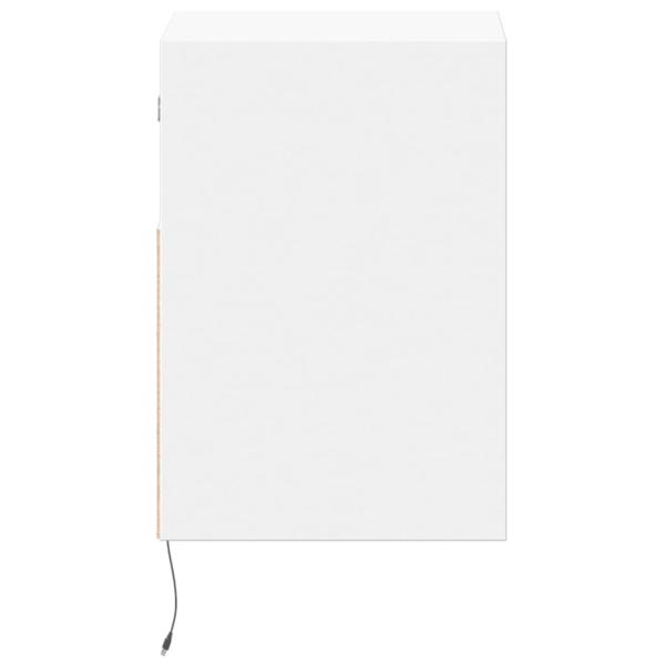 Wand-Nachttisch mit LED-Leuchten Weiß