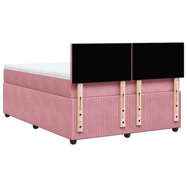 ARDEBO.de - Boxspringbett mit Matratze Rosa 160x200 cm Samt