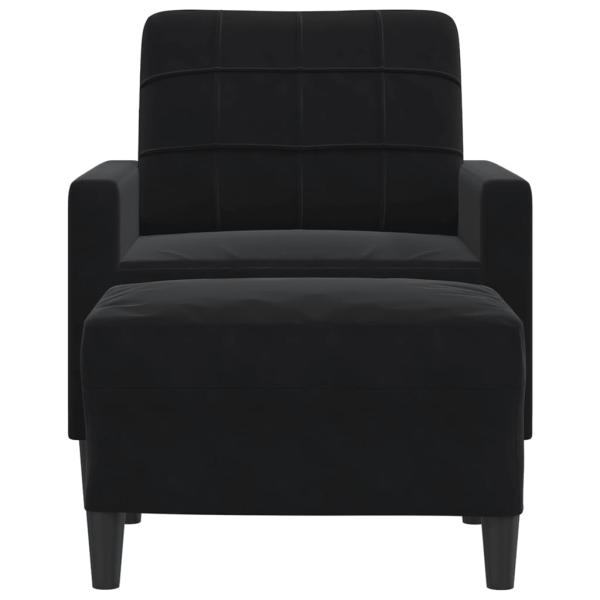 Sessel mit Hocker Schwarz 60 cm Samt