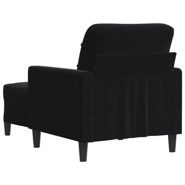 Sessel mit Hocker Schwarz 60 cm Samt