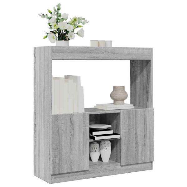 ARDEBO.de - Highboard Grau Sonoma 92x33x100 cm Holzwerkstoff