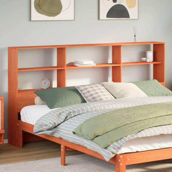 ARDEBO.de - Kopfteil mit Stauraum Wachsbraun 180 cm Massivholz Kiefer