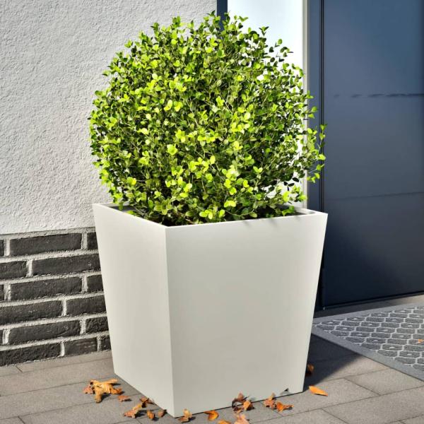 ARDEBO.de - Pflanzkübel 2 Stk. Weiß 50x50x50 cm Stahl
