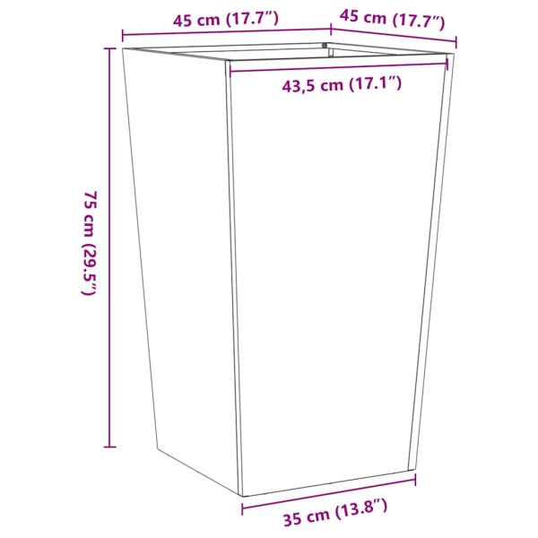 Pflanzkübel 45x45x75 cm Verzinkter Stahl