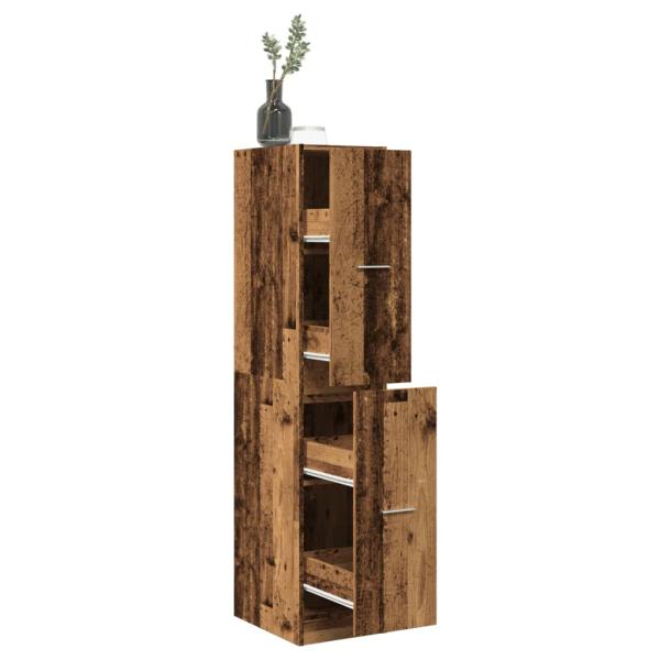 ARDEBO.de - Apothekerschrank Altholz-Optik 30x41x144,5 cm Holzwerkstoff