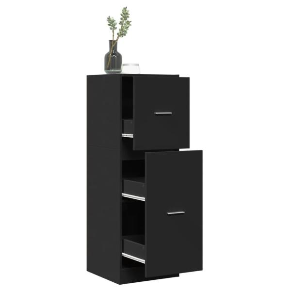 ARDEBO.de - Apothekerschrank Schwarz 40x41x118 cm Holzwerkstoff