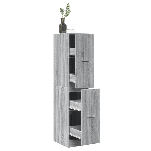 ARDEBO.de - Apothekerschrank Grau Sonoma 30x41x144,5 cm Holzwerkstoff