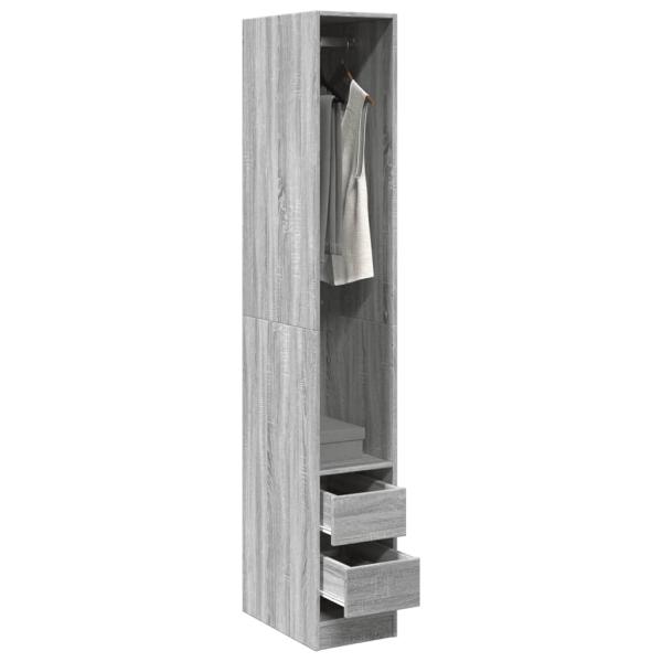 ARDEBO.de - Kleiderschrank Grau Sonoma 30x50x200 cm Holzwerkstoff
