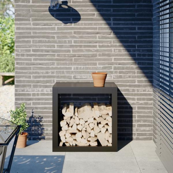 ARDEBO.de - Brennholzregal Schwarz 60x40x60 cm Stahl