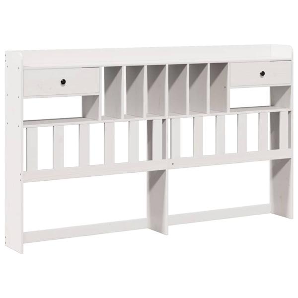 Kopfteil mit Stauraum Weiß 180 cm Massivholz Kiefer