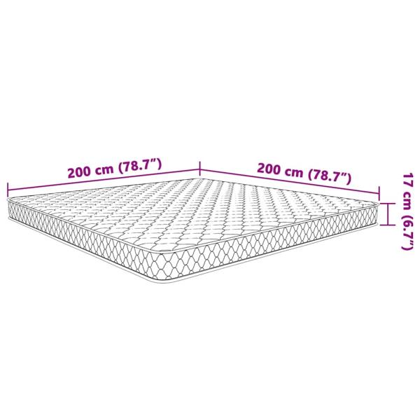 Memory-Schaum-Matratze 200x200x17 cm Weiß