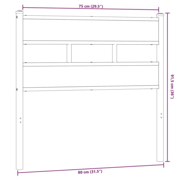 Kopfteil Räuchereiche 75 cm Eisen und Holzwerkstoff