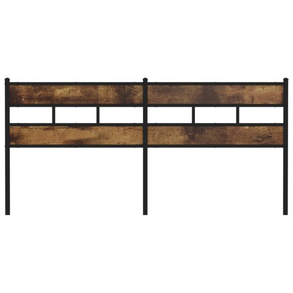 ARDEBO.de - Kopfteil Räuchereiche 200 cm Eisen und Holzwerkstoff