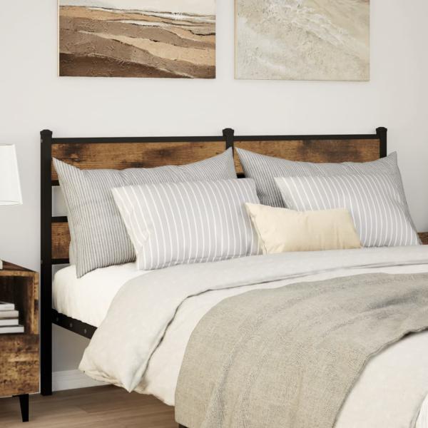 ARDEBO.de - Kopfteil Räuchereiche 150 cm Eisen und Holzwerkstoff