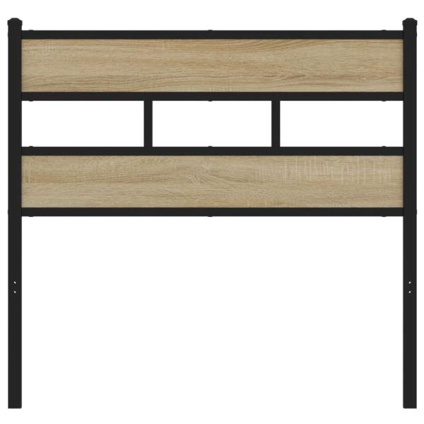Kopfteil Sonoma-Eiche 75 cm Eisen und Holzwerkstoff