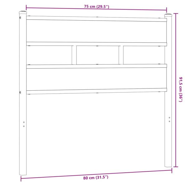 Kopfteil Sonoma-Eiche 75 cm Eisen und Holzwerkstoff