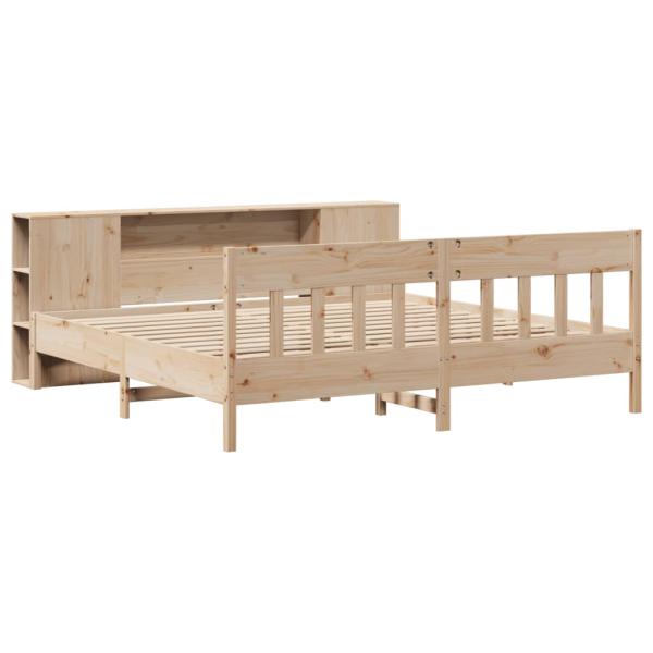 Massivholzbett mit Regal ohne Matratze 200x200 cm Kiefer