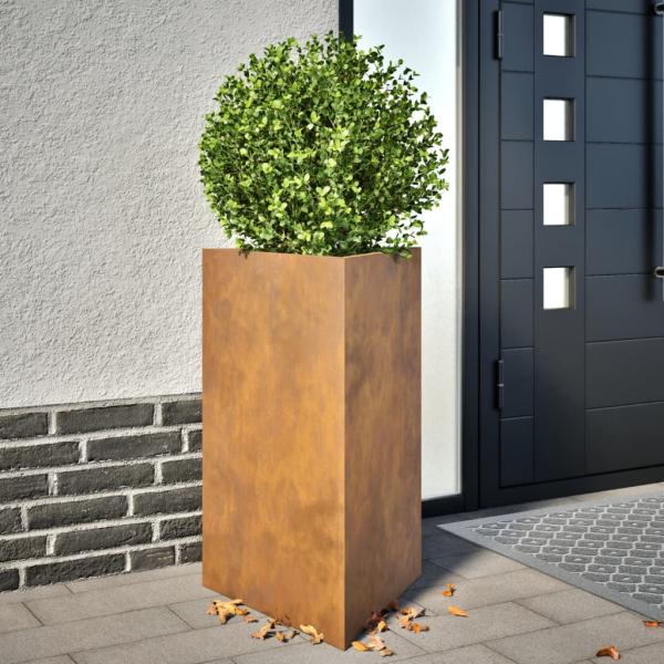 ARDEBO.de - Pflanzkübel 2 Stk. Dreieckig 50x43x75 cm Cortenstahl