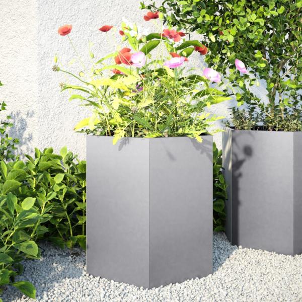ARDEBO.de - Pflanzkübel 2 Stk. Sechseckig 46x40x45 Verzinkter Stahl