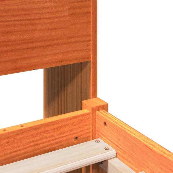 Massivholzbett ohne Matratze Wachsbraun 200x200 Massivholz