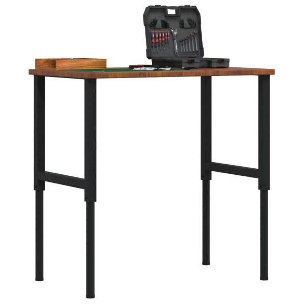 ARDEBO.de - Werkbank Dunkelbraun 100x60x(71,5-98) cm Massivholz Eiche
