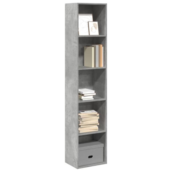 ARDEBO.de - Bücherregal Betongrau 40x30x189 cm Holzwerkstoff