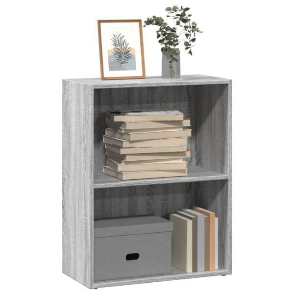 ARDEBO.de - Bücherregal Grau Sonoma 60x30x77 cm Holzwerkstoff