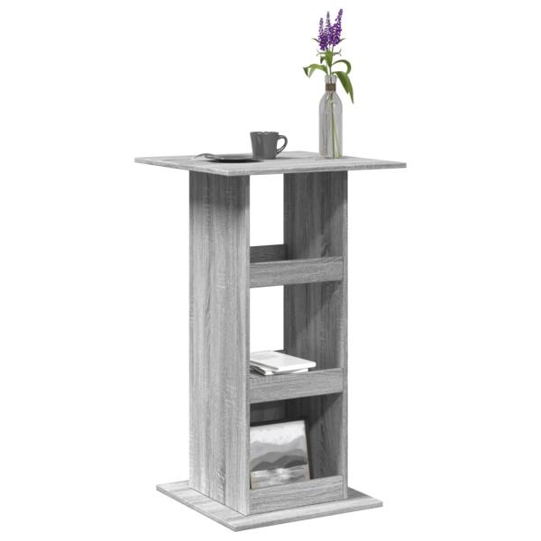 ARDEBO.de - Bartisch mit Ablagen Grau Sonoma 60x60x102 cm Holzwerkstoff