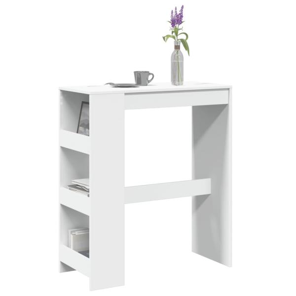 ARDEBO.de - Bartisch mit Regal Weiß 90x40x103,5 cm Holzwerkstoff